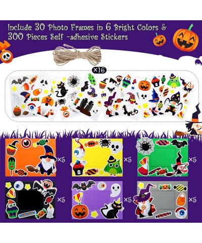 46 Packs Halloween Frame Craft Kids Horror Picture Frame Craft Colorful Cardboard DIY Paper Picture Photo Frame for Halloween...