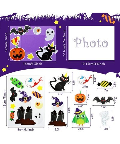 46 Packs Halloween Frame Craft Kids Horror Picture Frame Craft Colorful Cardboard DIY Paper Picture Photo Frame for Halloween...