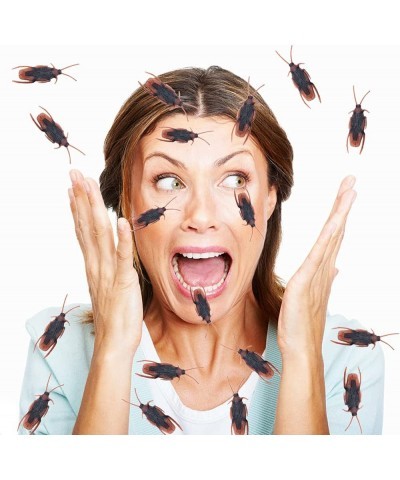 100 Pcs Plastic Fake Roaches Prank Fake Cockroaches Scary Insects Realistic Bugs Novelty Cockroach Toys for Halloween Party $...