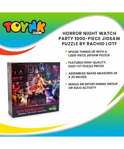 Horror Night Watch Party 1000-Piece Jigsaw Puzzle by Rachid Lotf | Brain Teaser for Adults Educational Developmental Toys & G...