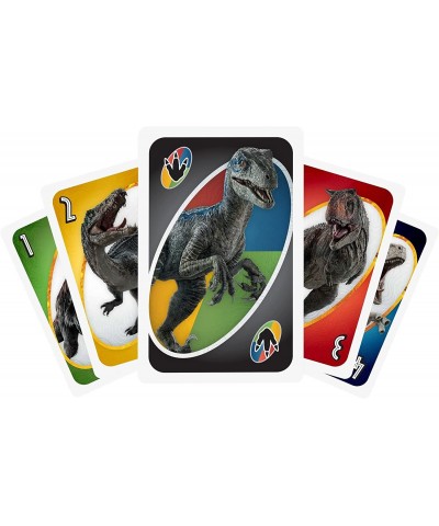 UNO Jurassic World Dominion Card Game with Movie-Themed Deck Special Rule and Storage Tin Gift and Collectible for Dinosaur F...