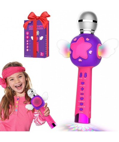 Toys for 3-12 Year Old Girls Karaoke Microphone for Kids Karaoke Wireless Toy Microphone with Speaker Recording Magic Voice a...