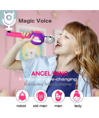 Toys for 3-12 Year Old Girls Karaoke Microphone for Kids Karaoke Wireless Toy Microphone with Speaker Recording Magic Voice a...