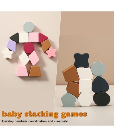 Baby Shape Sorter Toys Soft Silicone Stacking Block Toys Shape Puzzles for Toddlers Montessori Preschool Learning Educational...