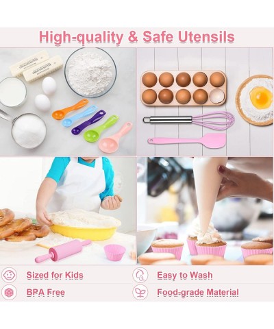 Complete Kids Cooking and Baking Set - 27 Pcs Includes Aprons for Girls Chef Hat Mitt & Utensil to Dress Up Chef Costume Care...