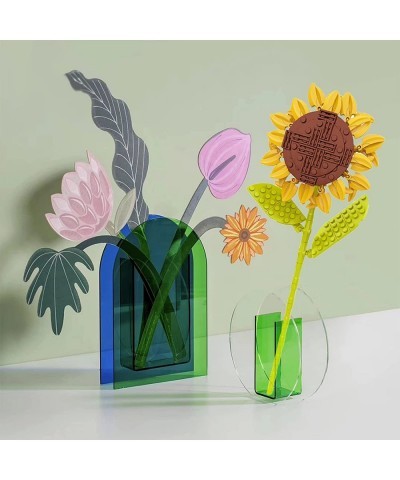 Flowers Bouquet Set Building Kit DIY Sunflower Artificial Flowers Arrangement Plants Collection Creative STEM Building Toy Pr...