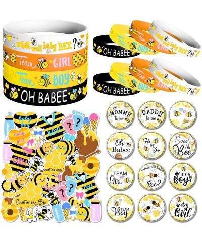 What Will It Bee Gender Reveal Party Decorations Supplies with Team Boy or Girl Gender Reveal Bee Bracelets Button Pins Stick...