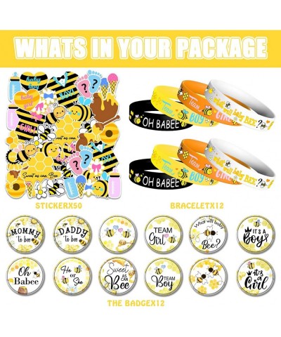 What Will It Bee Gender Reveal Party Decorations Supplies with Team Boy or Girl Gender Reveal Bee Bracelets Button Pins Stick...