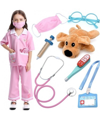 Kids Doctor Costume Pretend Play Veterinarian Kit Plush Dog Accessories Girls Veterinarian Costume Halloween Dress up $47.82 ...