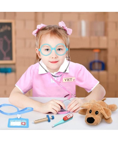 Kids Doctor Costume Pretend Play Veterinarian Kit Plush Dog Accessories Girls Veterinarian Costume Halloween Dress up $47.82 ...