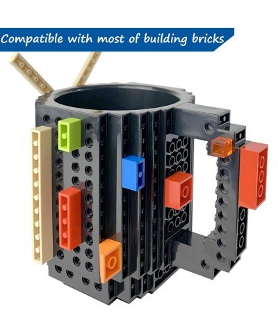 Upgraded Build-on Bricks Mug with 3 Pack of Blocks Creative DIY Building Blocks Coffee Mug Novelty Puzzle Cup for Kids Men or...