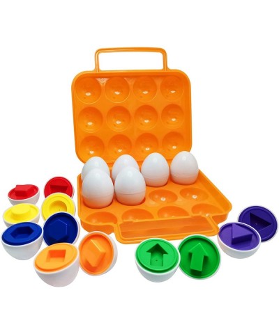 12pcs Color and Shape Matching Egg Set Montessori Toddler Education Classification Toys for Fine Motor Skills of The Fingers ...