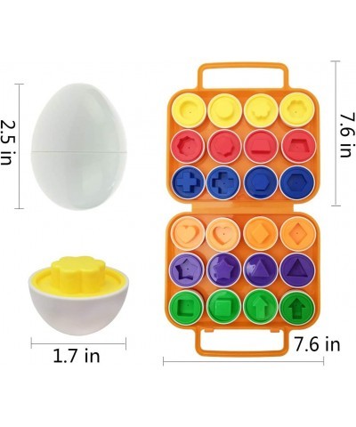 12pcs Color and Shape Matching Egg Set Montessori Toddler Education Classification Toys for Fine Motor Skills of The Fingers ...