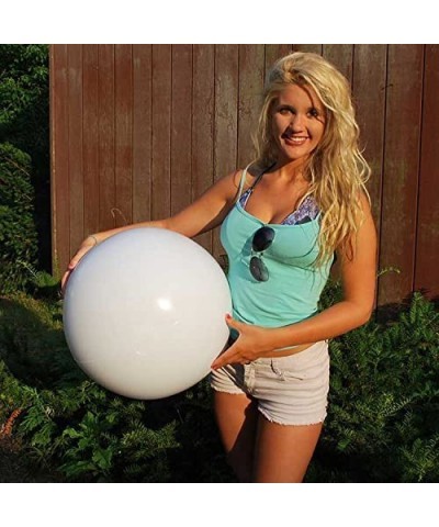 24-Inch Deflated Size Solid White Beach Ball - Inflatable to 18-Inches Diameter $14.76 Swimming Pool & Outdoor Water Toys