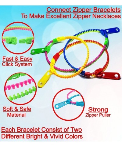 24 Easter Eggs Fillers Zipper Bracelets 6.5 Inches Sensory Toys Bulk Set Kit for Birthday Party Favors for Kids Goodie Bags C...