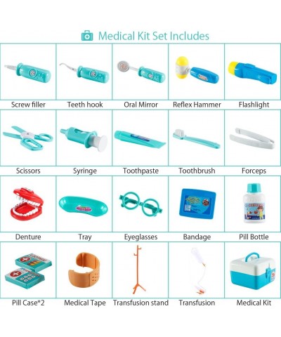 Dentist Toy Doctor Kit for Kids 20 Pcs Pretend Play Dentist Tools Medical Set for Toddlers Costume Role Play School Classroom...