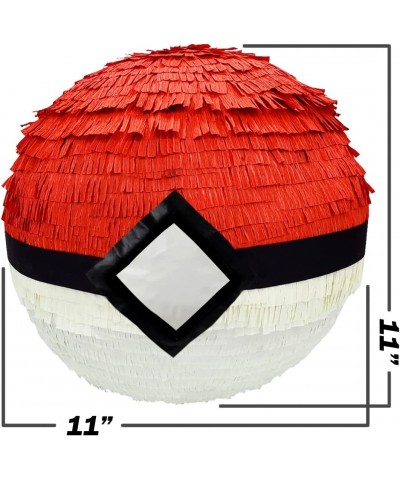 ROUND PINATA 10 inches 3D POKé BALL PINATA RED AND WHITE- VIDEO GAME INSPIRED PINATA $50.42 Piñatas