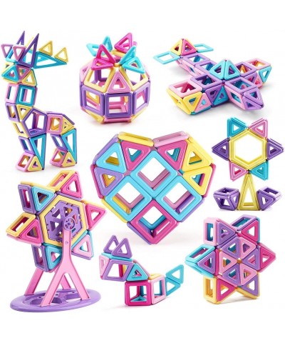 Amy&Benton 131PCS Mini Castle Magnetic Building Blocks for Kids Girls Magnetic Blocks Toddlers Magnetic Building Tiles Magnet...