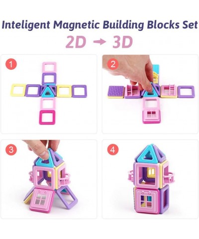 Amy&Benton 131PCS Mini Castle Magnetic Building Blocks for Kids Girls Magnetic Blocks Toddlers Magnetic Building Tiles Magnet...