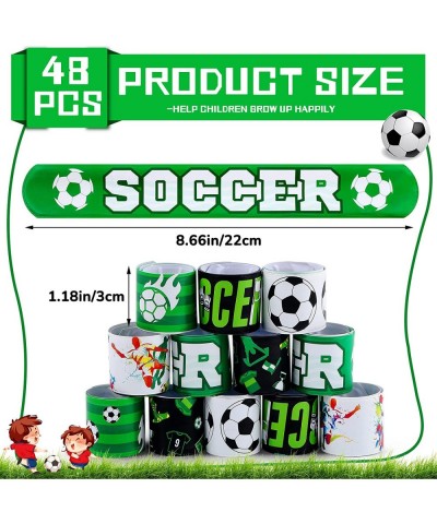 98 Pcs Soccer Slap Bracelets Set Soccer Party Favors Soccer Stickers Birthday Gifts Soccer Party Decorations for Kids Boys Fo...