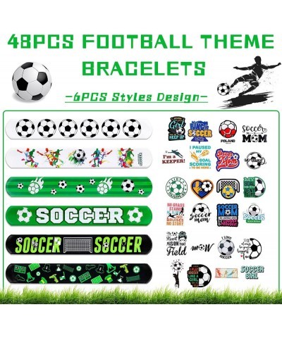 98 Pcs Soccer Slap Bracelets Set Soccer Party Favors Soccer Stickers Birthday Gifts Soccer Party Decorations for Kids Boys Fo...