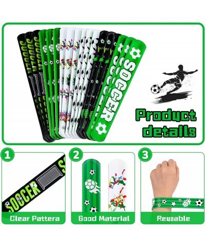 98 Pcs Soccer Slap Bracelets Set Soccer Party Favors Soccer Stickers Birthday Gifts Soccer Party Decorations for Kids Boys Fo...