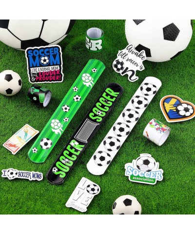 98 Pcs Soccer Slap Bracelets Set Soccer Party Favors Soccer Stickers Birthday Gifts Soccer Party Decorations for Kids Boys Fo...