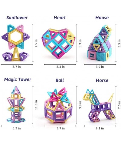 Amy&Benton 131PCS Mini Castle Magnetic Building Blocks for Kids Girls Magnetic Blocks Toddlers Magnetic Building Tiles Magnet...