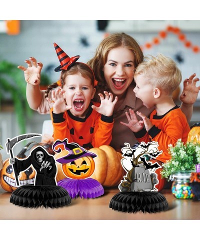 9Pcs Halloween Party Table Decorations Ghost Pumpkin Skull Witches Honeycomb Centerpiece for Halloween Haunted House Themed P...