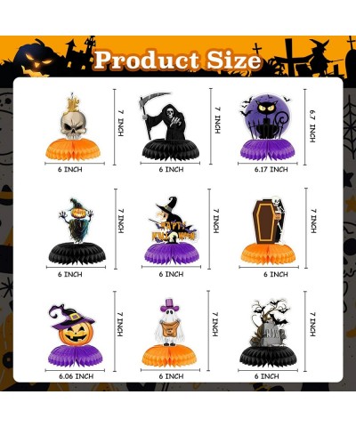 9Pcs Halloween Party Table Decorations Ghost Pumpkin Skull Witches Honeycomb Centerpiece for Halloween Haunted House Themed P...