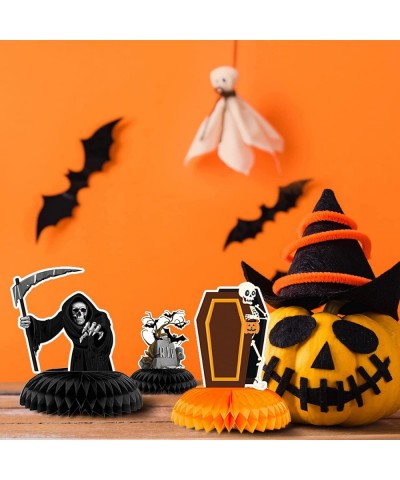 9Pcs Halloween Party Table Decorations Ghost Pumpkin Skull Witches Honeycomb Centerpiece for Halloween Haunted House Themed P...