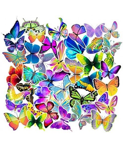 Butterfly Stickers / 50PCS Beautiful Butterfly Insect Stickers for laptops Skateboards Kettles Phone scrapbooks Colorful Butt...