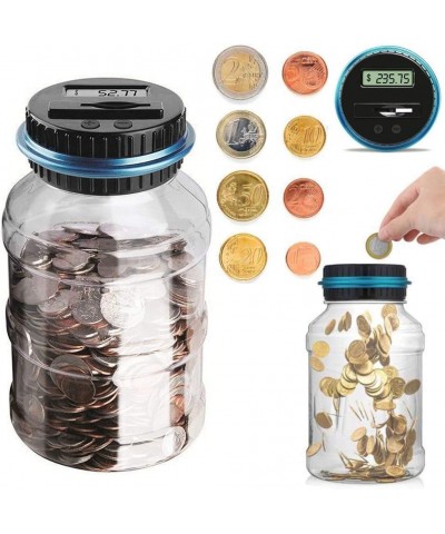 Digital Counting Piggy Bank Money Saving Jar 1.8L Large Capacity LCD Display Educational Coin Count Store Bank for Kids Adult...