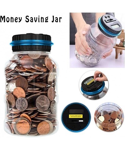 Digital Counting Piggy Bank Money Saving Jar 1.8L Large Capacity LCD Display Educational Coin Count Store Bank for Kids Adult...