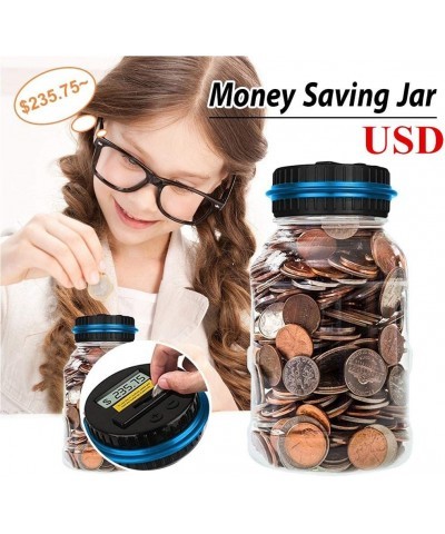 Digital Counting Piggy Bank Money Saving Jar 1.8L Large Capacity LCD Display Educational Coin Count Store Bank for Kids Adult...