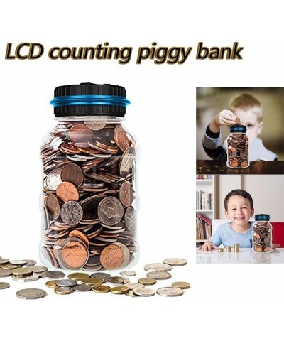 Digital Counting Piggy Bank Money Saving Jar 1.8L Large Capacity LCD Display Educational Coin Count Store Bank for Kids Adult...