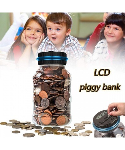 Digital Counting Piggy Bank Money Saving Jar 1.8L Large Capacity LCD Display Educational Coin Count Store Bank for Kids Adult...