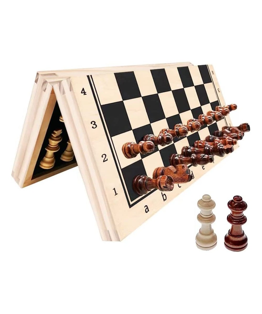 Wooden Magnetic Chess Set 12” Chess Board Portable for Folding Travel Chess Sets for Adults Including Extra 2 Queens Set with...