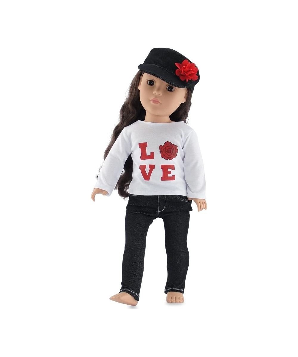 18 Inch Doll Clothes Clothing Accessories | 3 Piece 18" Doll Jeans and T-Shirt Tee Outfit Gift Set with Denim Hat Accessory |...