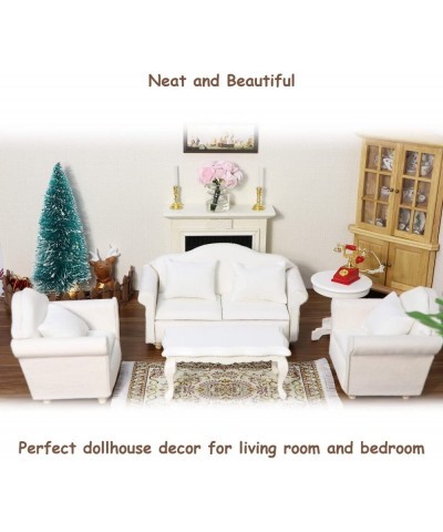 1:12 Scale Sofa Dollhouse Furniture Miniature Couch Fabric Sofa with Pillows for Living Room Desktop Decoration Mini Scene Ac...