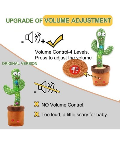 【Volume Adjustable】 Talking Dancing Cactus Toy for Baby Cactus Toy Mimic with Singing 120 Songs Repeating What You Say Musica...