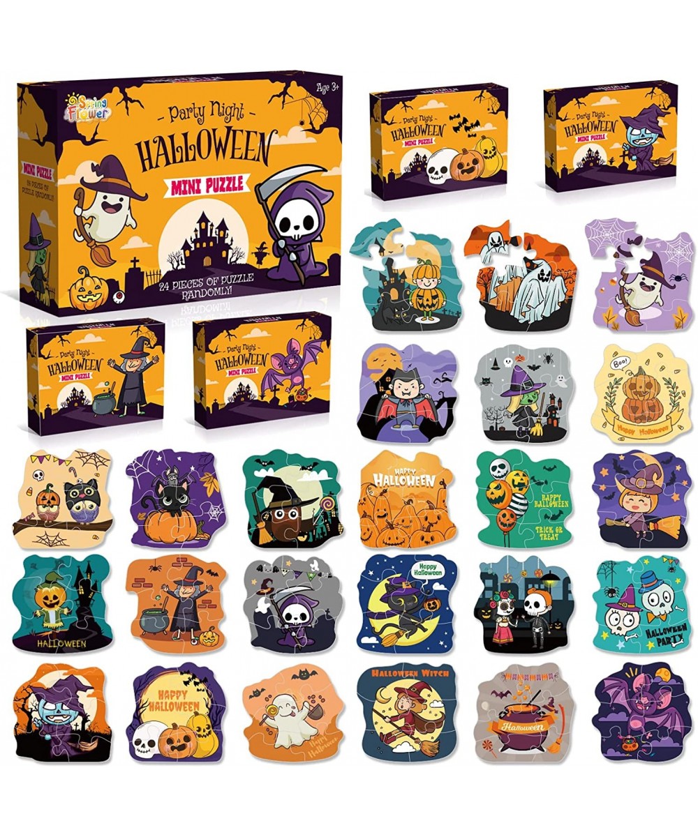 Halloween Party Favor for Kids 24 Pack Jigsaw Puzzles in Halloween Theme Designs for Trick or Treating Halloween Goodie Bag F...