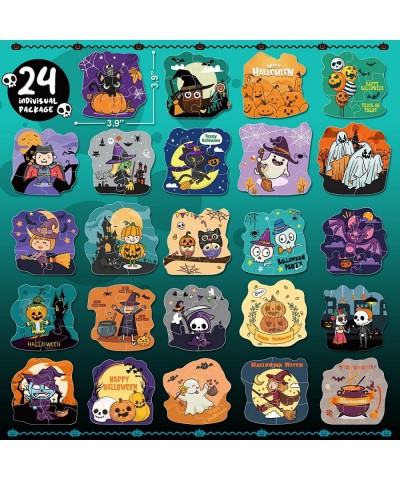 Halloween Party Favor for Kids 24 Pack Jigsaw Puzzles in Halloween Theme Designs for Trick or Treating Halloween Goodie Bag F...