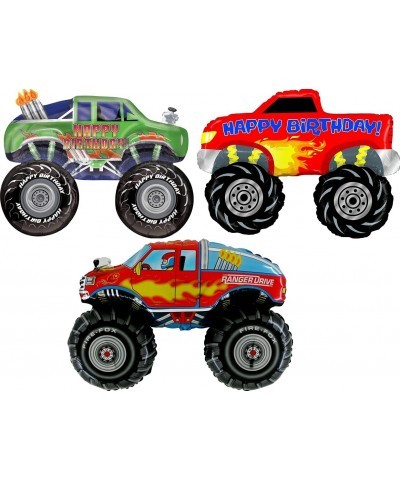 Monster Truck Rally Party Supplies Birthday Balloon Bouquet Decorations 3 Trucks $32.65 Kids' Party Decorations