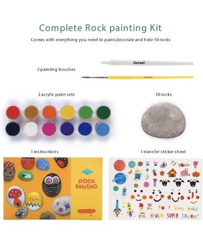 Rock Painting Kit - Non Toxic Eco-Friendly Rocks for Painting Activities Kits for Kids DIY Arts & Crafts Rock Painting kit fo...