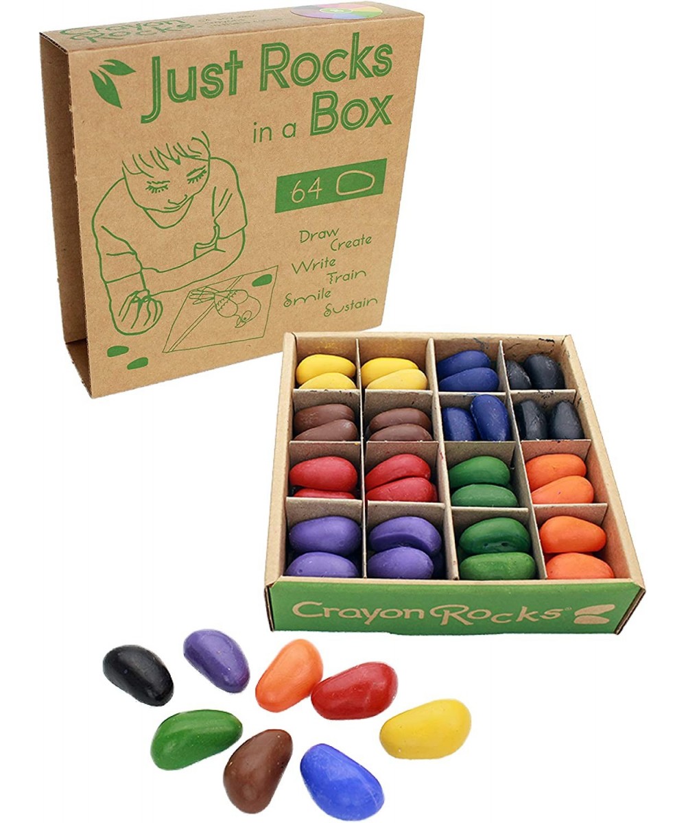 Just Rocks in a Box 8 Colors Tripod Grip Crayons Made For Handwriting Development in Kids and Toddlers Fun & Educational Crea...