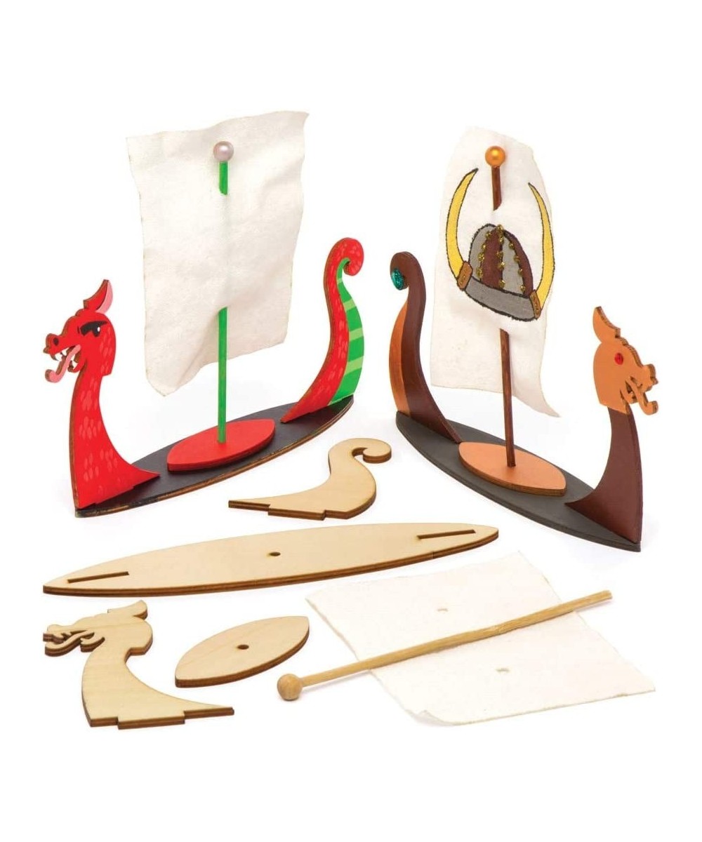 Wooden Viking Longboat Kits (Pack of 3) AW671 For Kids to Decorate and Display $19.13 Kids' Drawing & Writing Boards