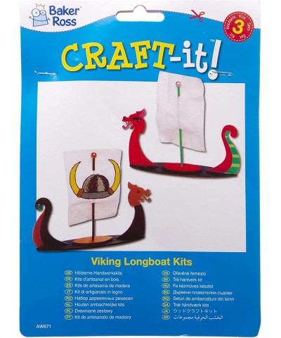 Wooden Viking Longboat Kits (Pack of 3) AW671 For Kids to Decorate and Display $19.13 Kids' Drawing & Writing Boards