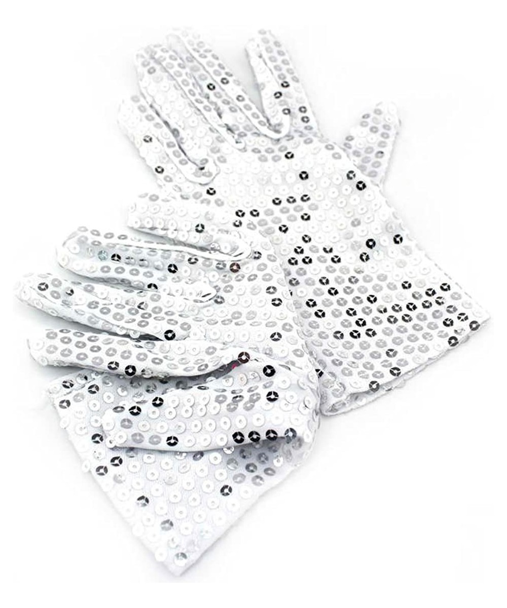 Childrens Sequin Gloves | MJ Costume | Small (6.5" Long - 2.5" Wide) Stretches Some | Dress Up | Dance | Ice Skating | Party ...