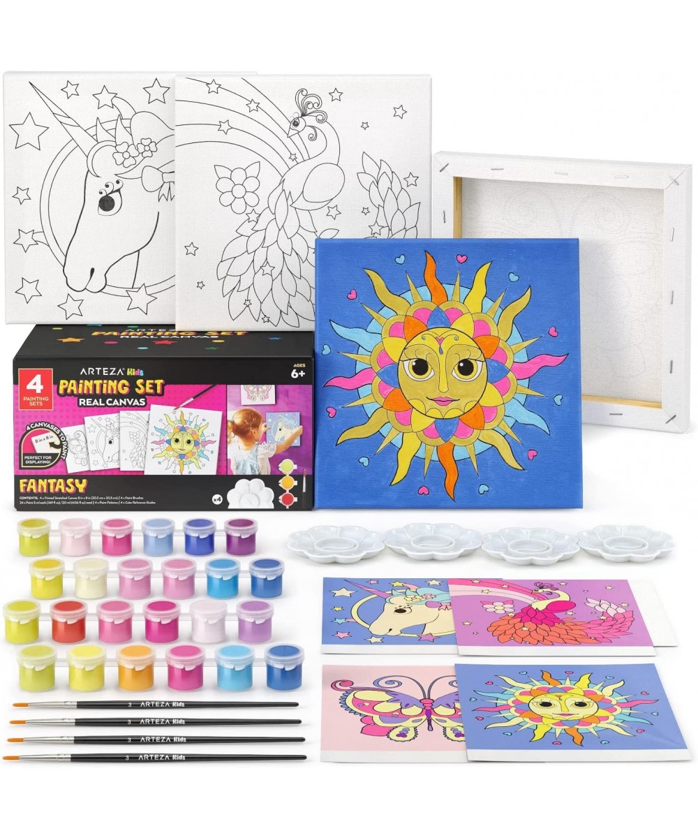 Fantasy Painting Kit 4 Canvases 8 x 8 in 24 Acrylic Paints 4 Paint Brushes 4 Palettes Kids Activities Ages 6 and Up $46.00 Cr...